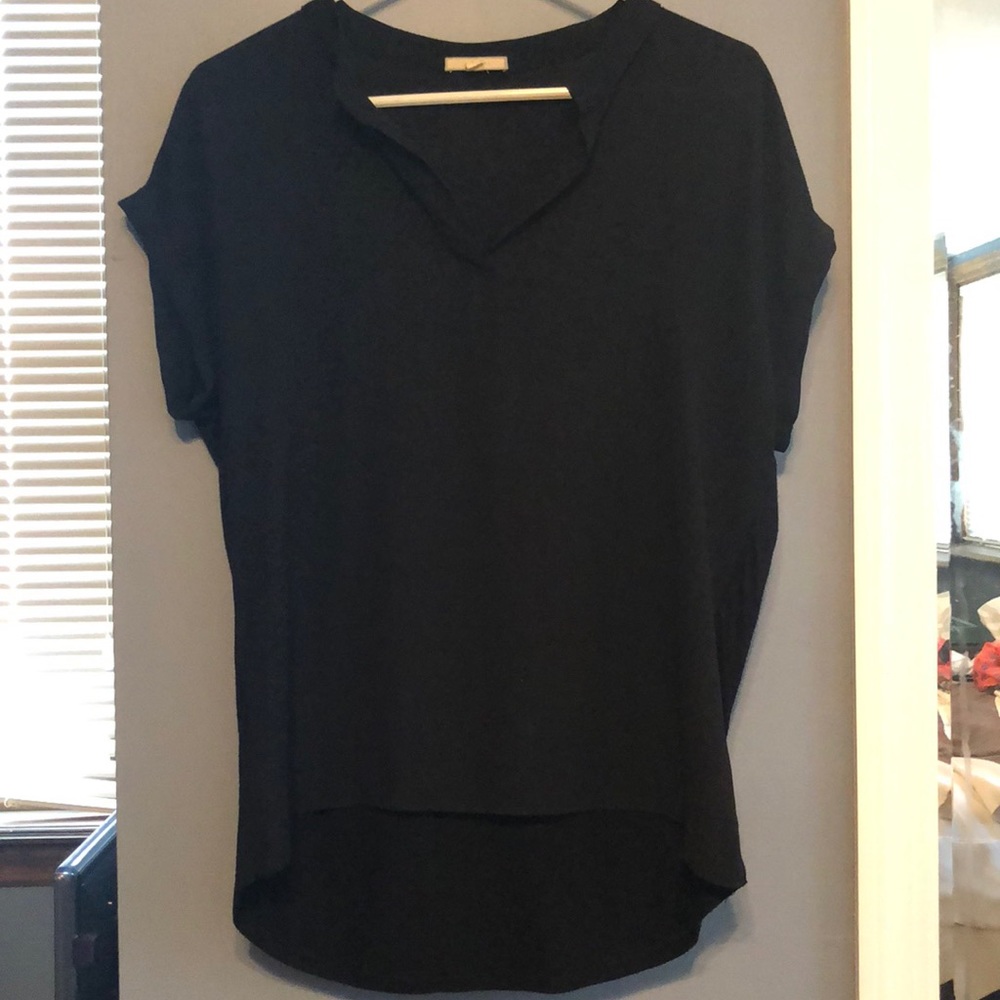 Black short sleeve blouse
